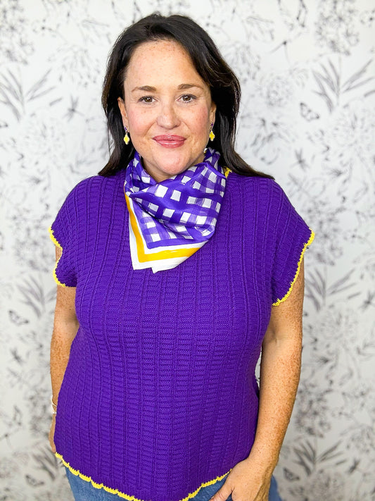 Game Time Knit | Purple & Gold