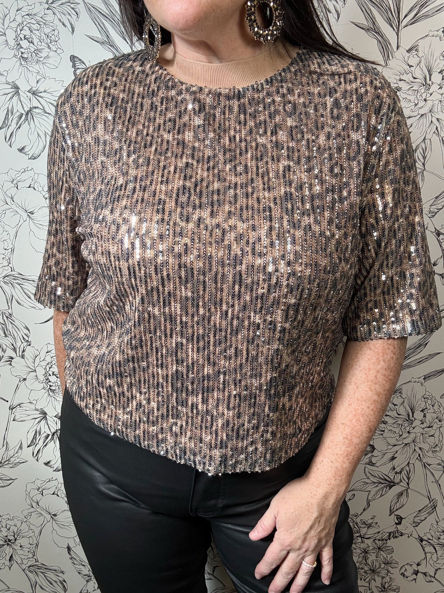 Sequin Wild Nights Boxy Top
