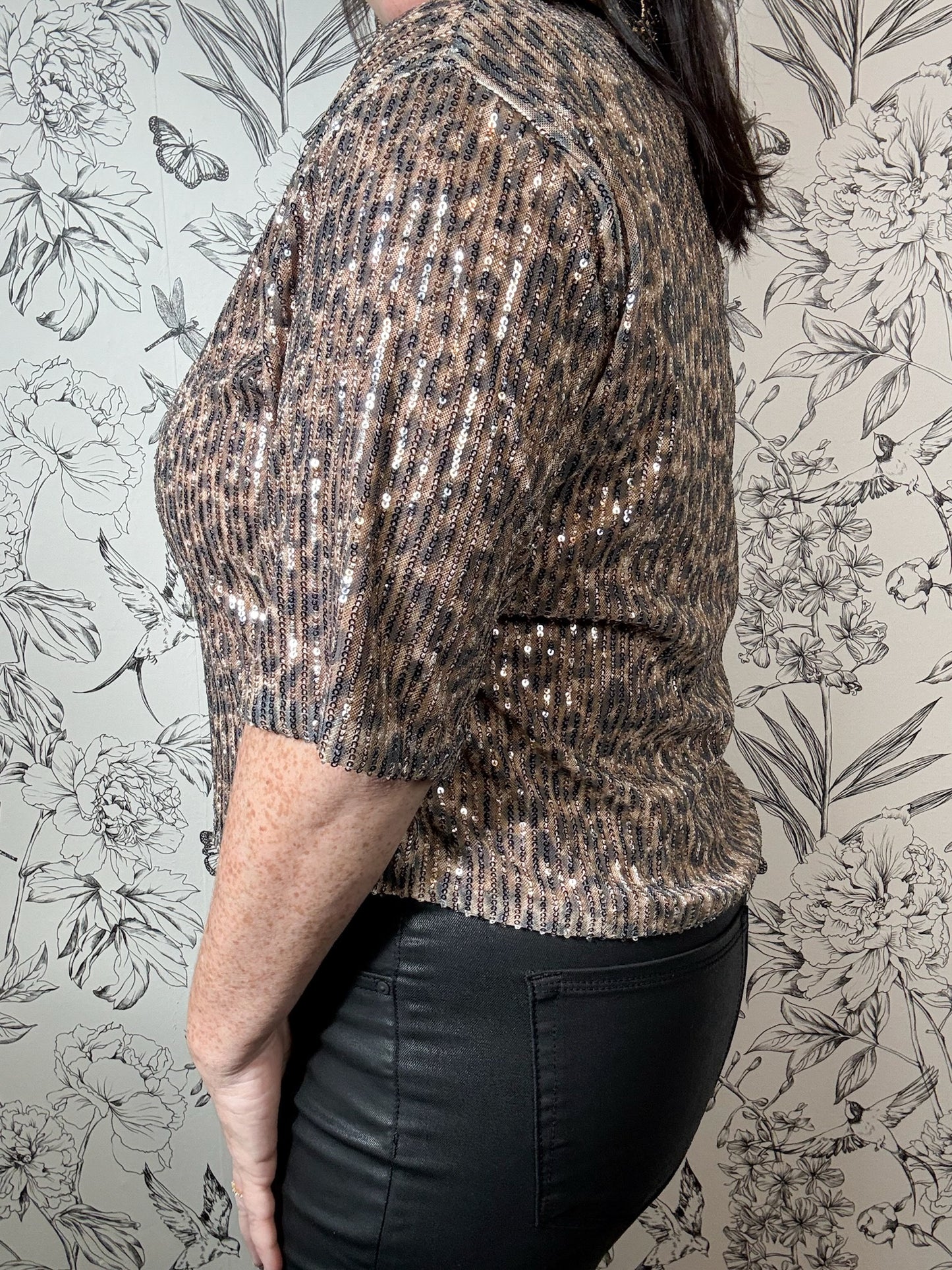 Sequin Wild Nights Boxy Top