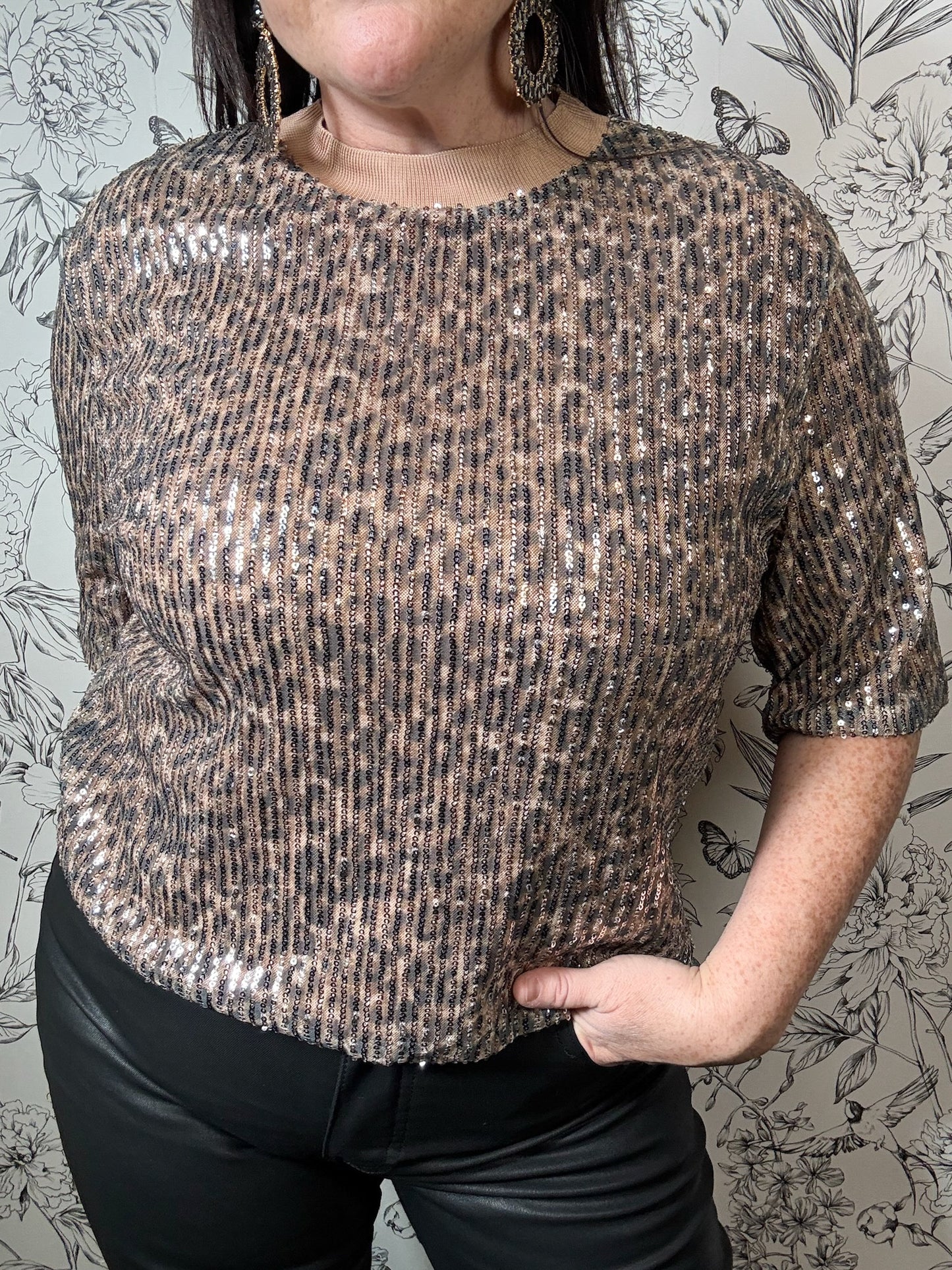 Sequin Wild Nights Boxy Top