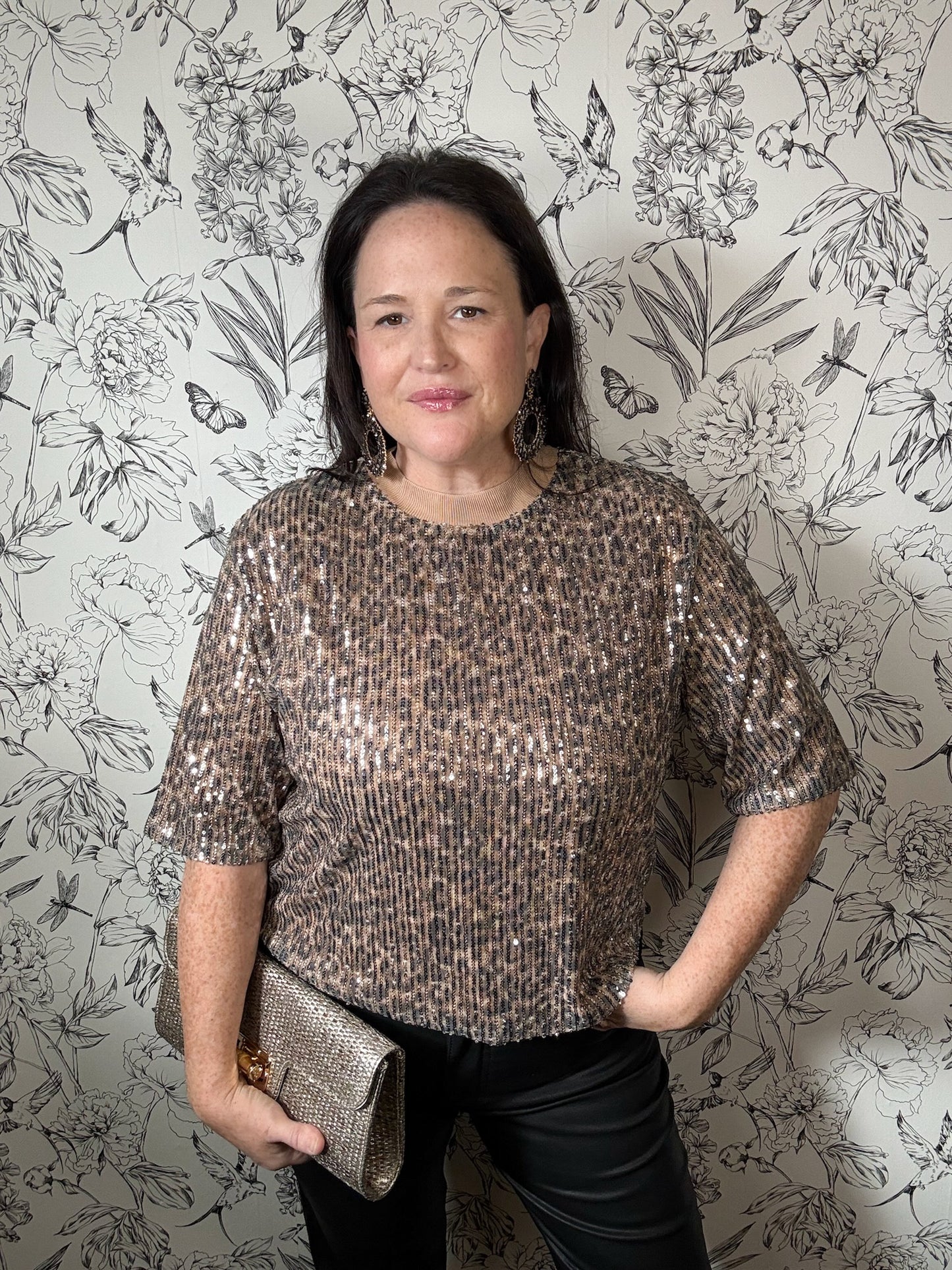 Sequin Wild Nights Boxy Top