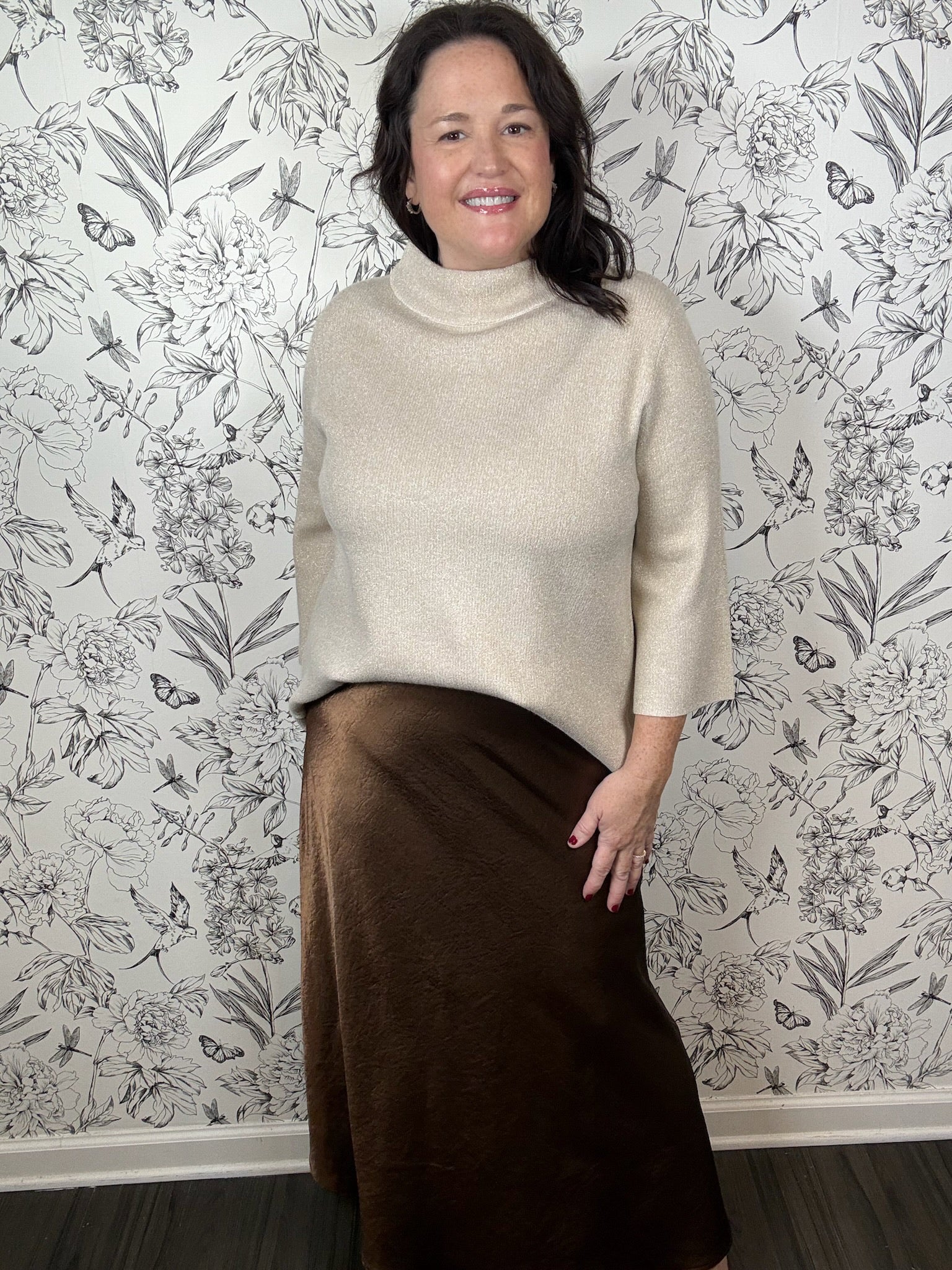 Moonlight Muse Satin Midi Skirt - Best & Co. Boutique