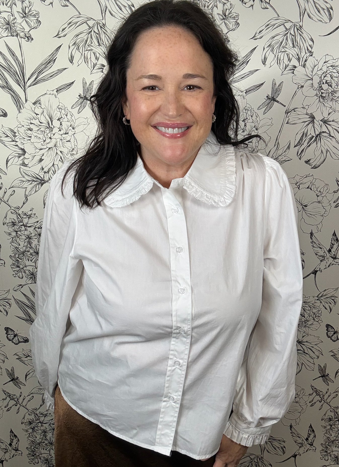 white peter pan collared button down JODIFL