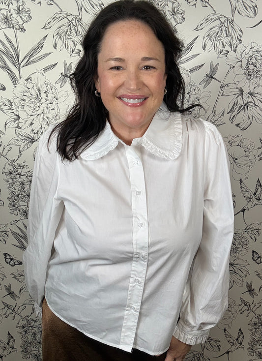 white peter pan collared button down JODIFL