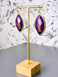 Purple Football Dangle Earrings