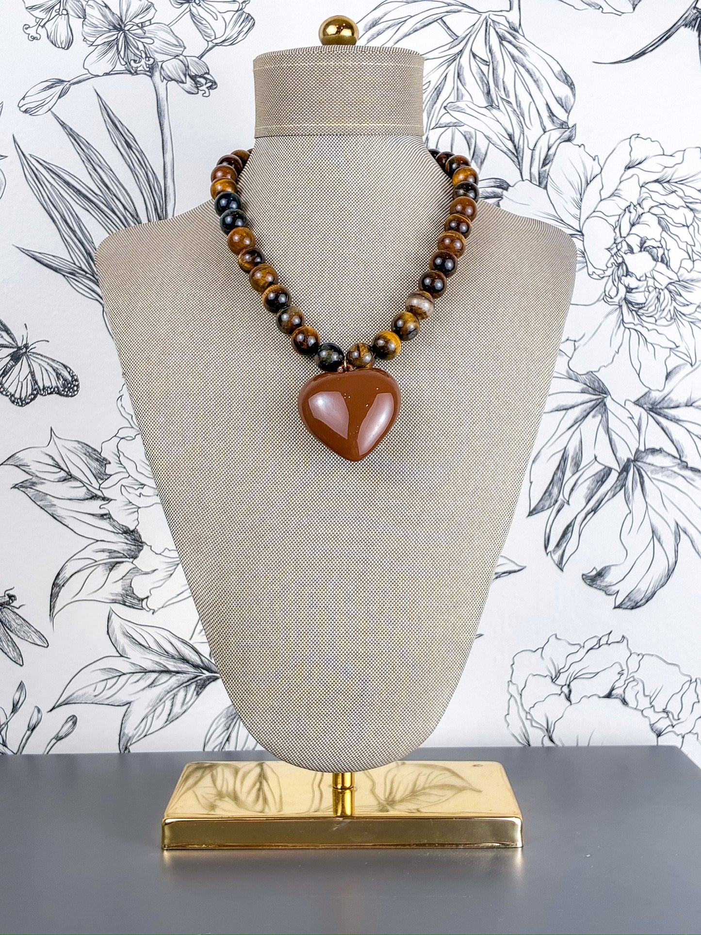 Tiger Eye Heart Necklace