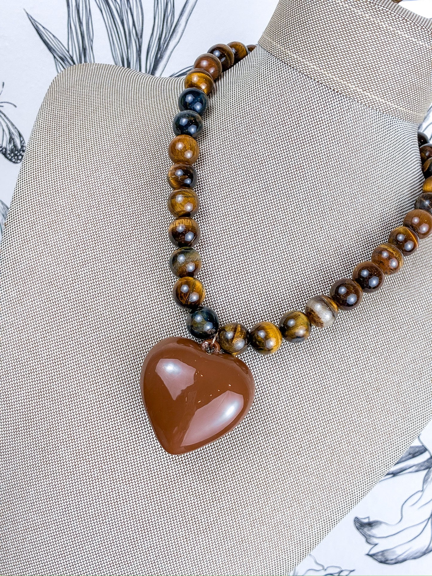 Tiger Eye Heart Necklace