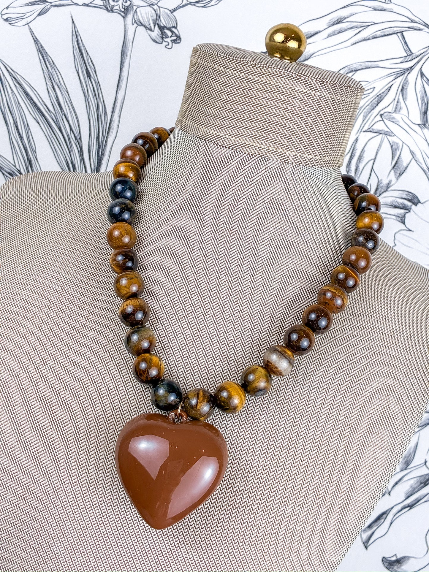 Tiger Eye Heart Necklace