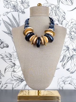 Monaco Marble Necklace | Black