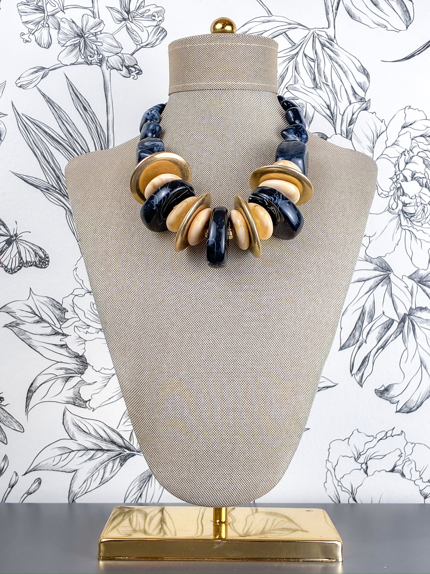 Monaco Marble Necklace | Black