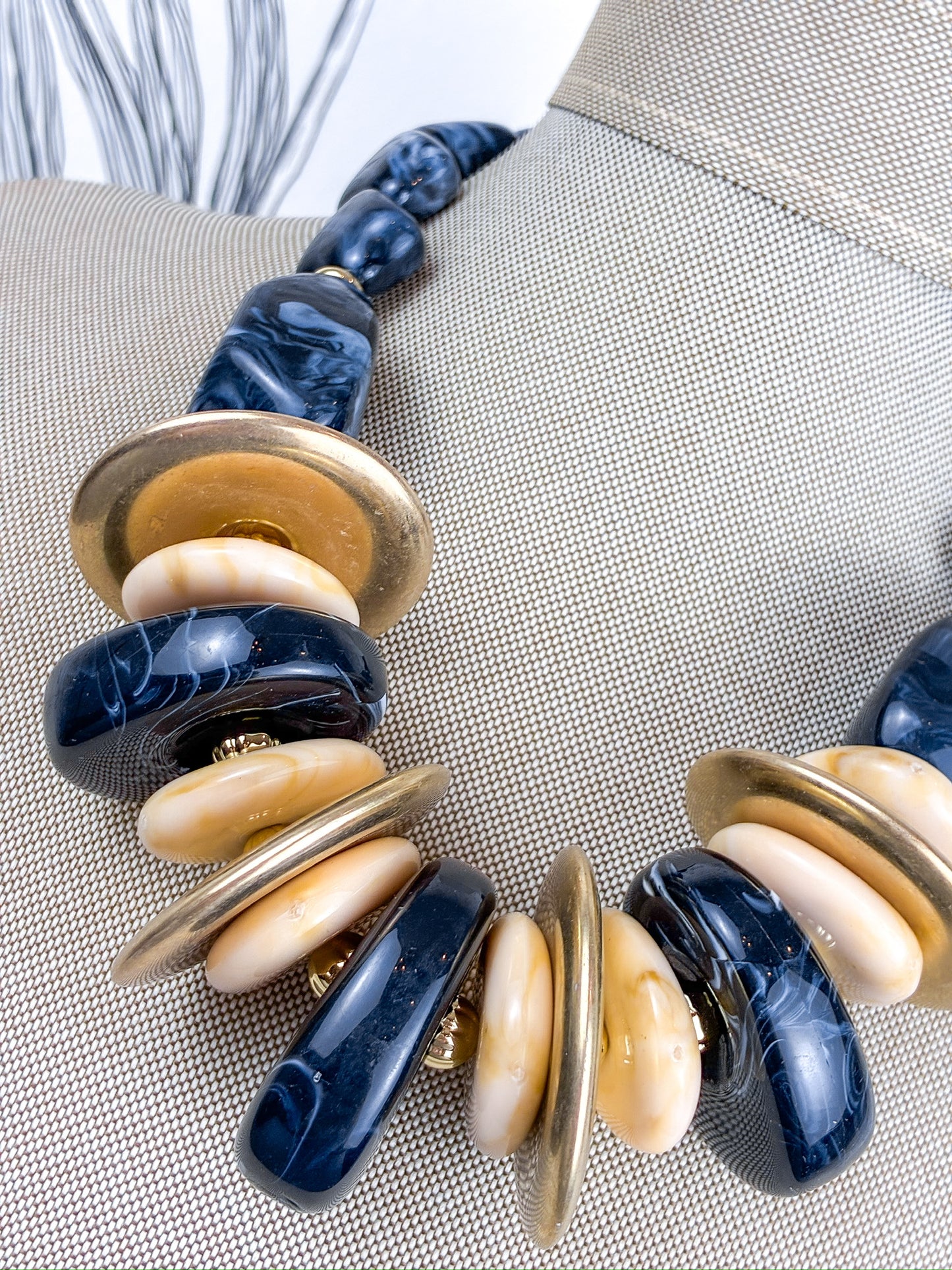 Monaco Marble Necklace | Black