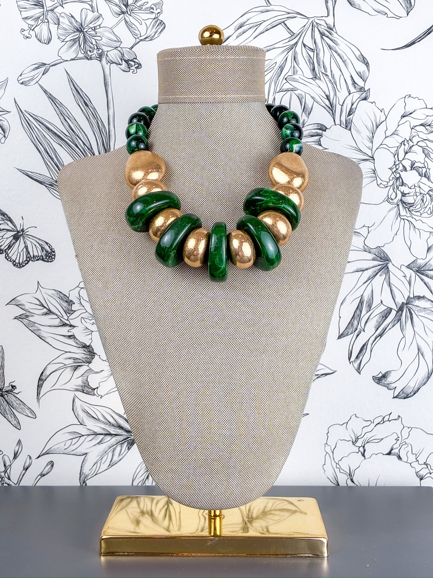 Milan Emerald & Gold Necklace