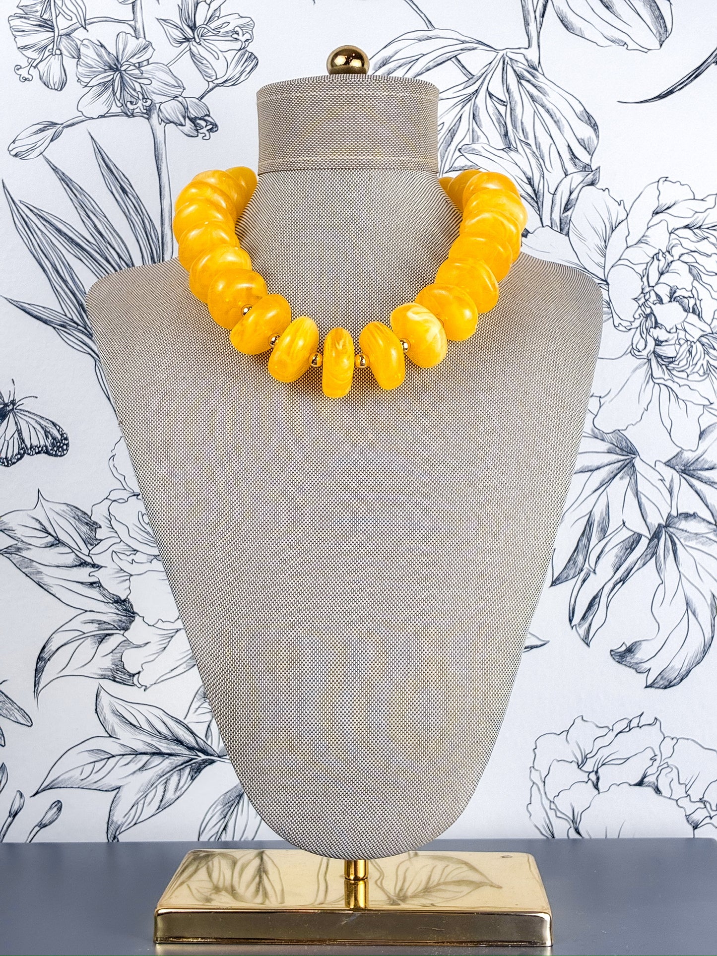 Sugar Bead Game Day Necklace | Yellow