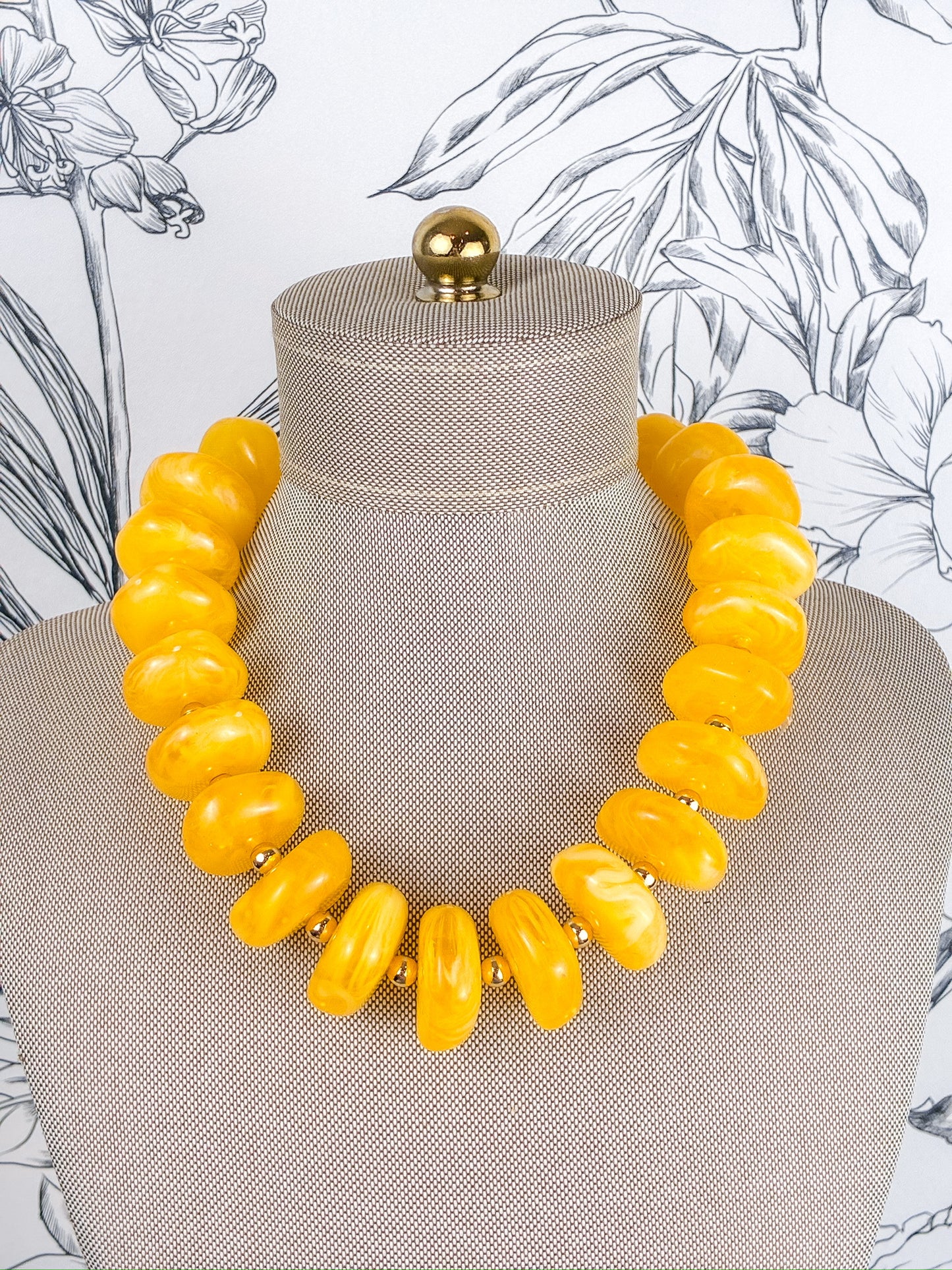 Sugar Bead Game Day Necklace | Yellow