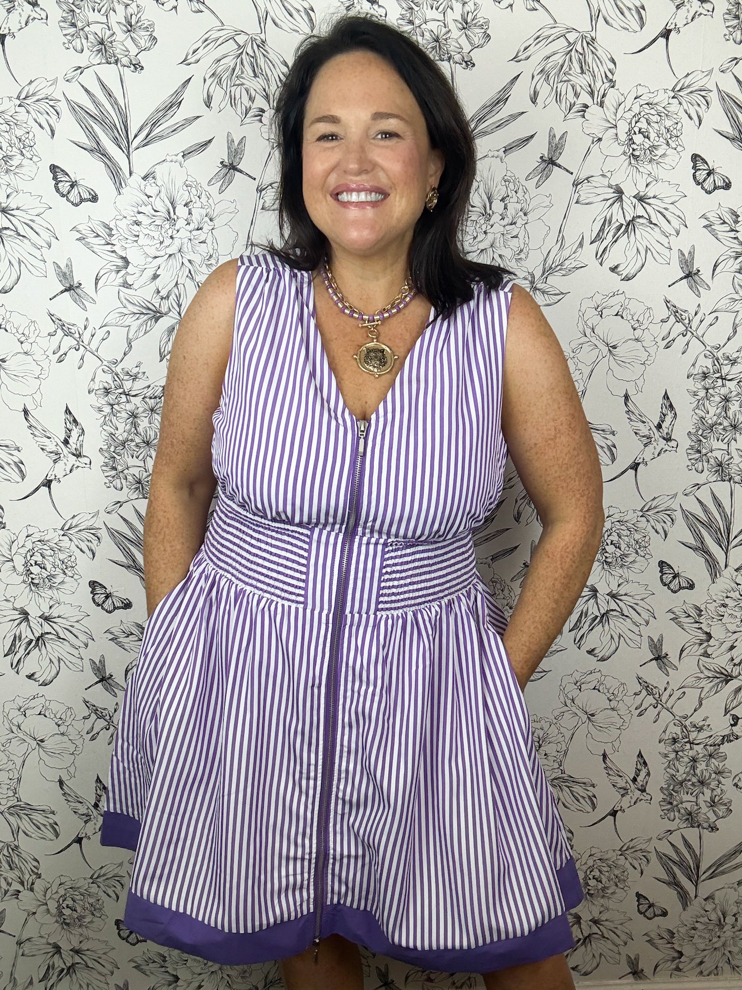 Purple Playbook Striped Mini Dress