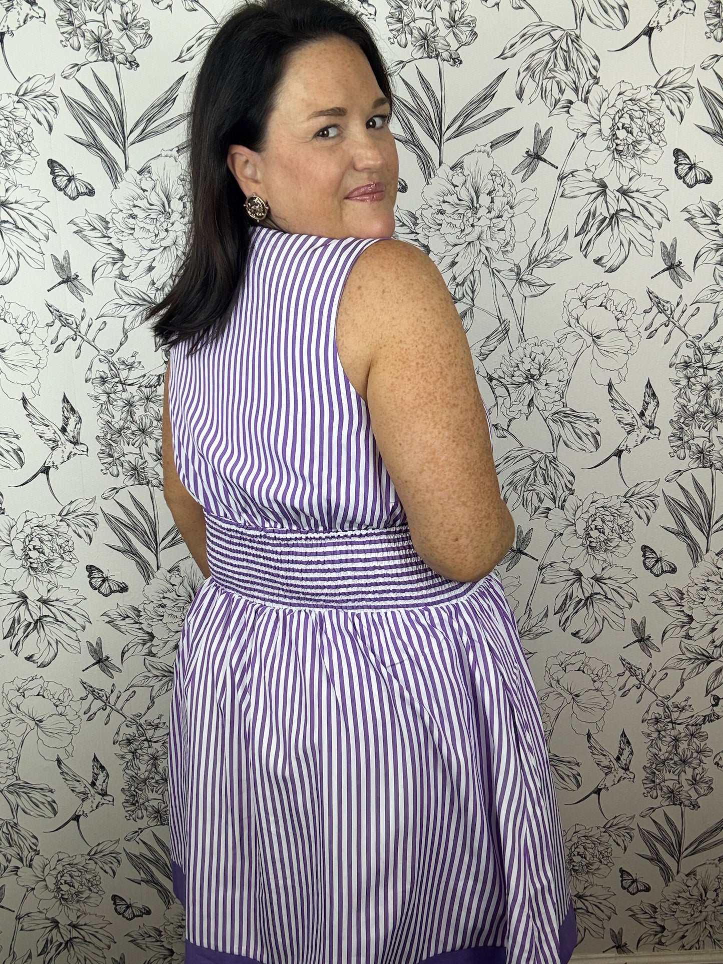 Purple Playbook Striped Mini Dress