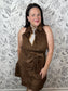Chocolate Kiss Suede Mini Dress