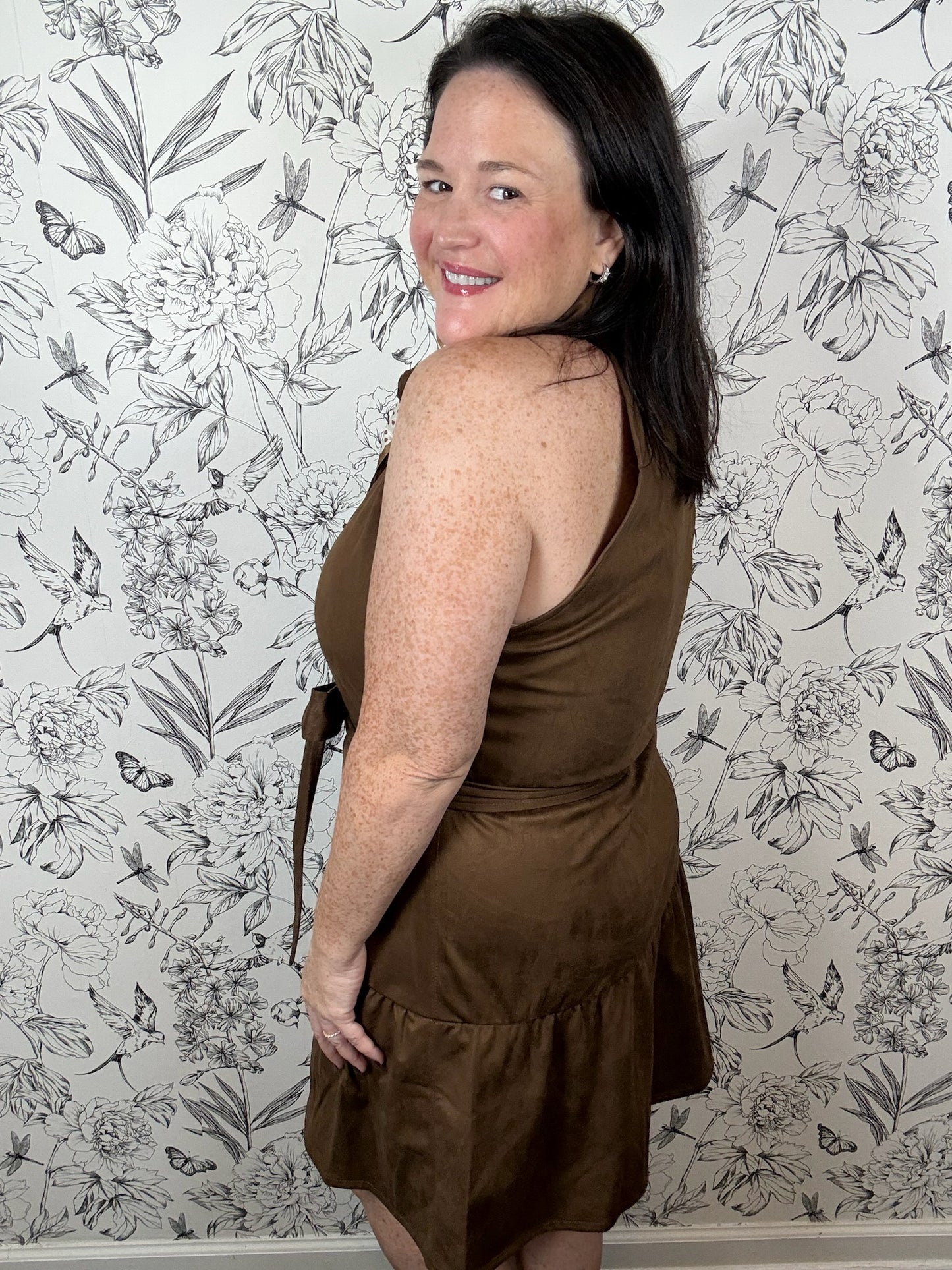 Chocolate Kiss Suede Mini Dress