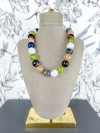 Olive Mix Beaded Necklace