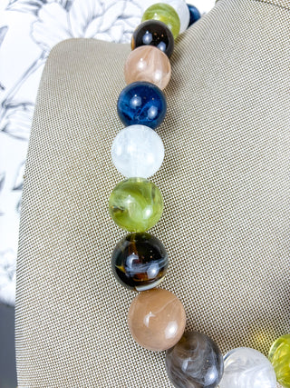 Olive Mix Beaded Necklace