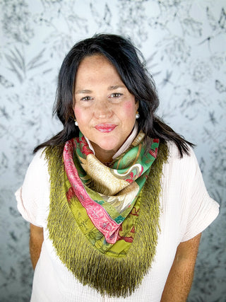 Crane Fringe Scarf