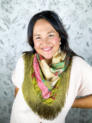 Crane Fringe Scarf