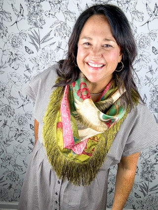 Crane Fringe Scarf