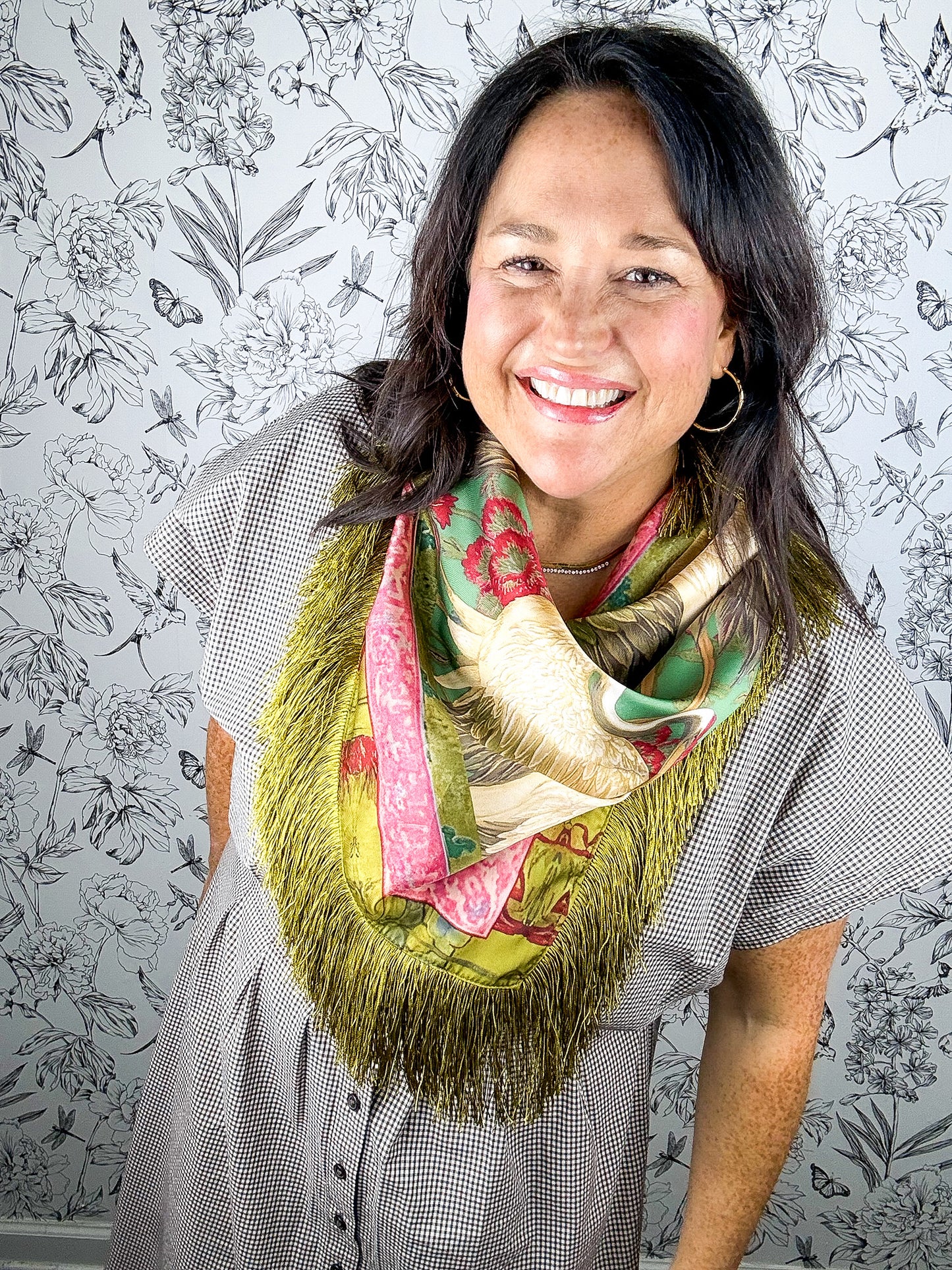 Crane Fringe Scarf