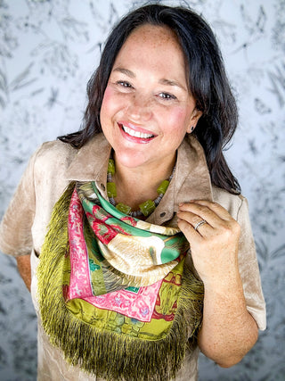 Crane Fringe Scarf