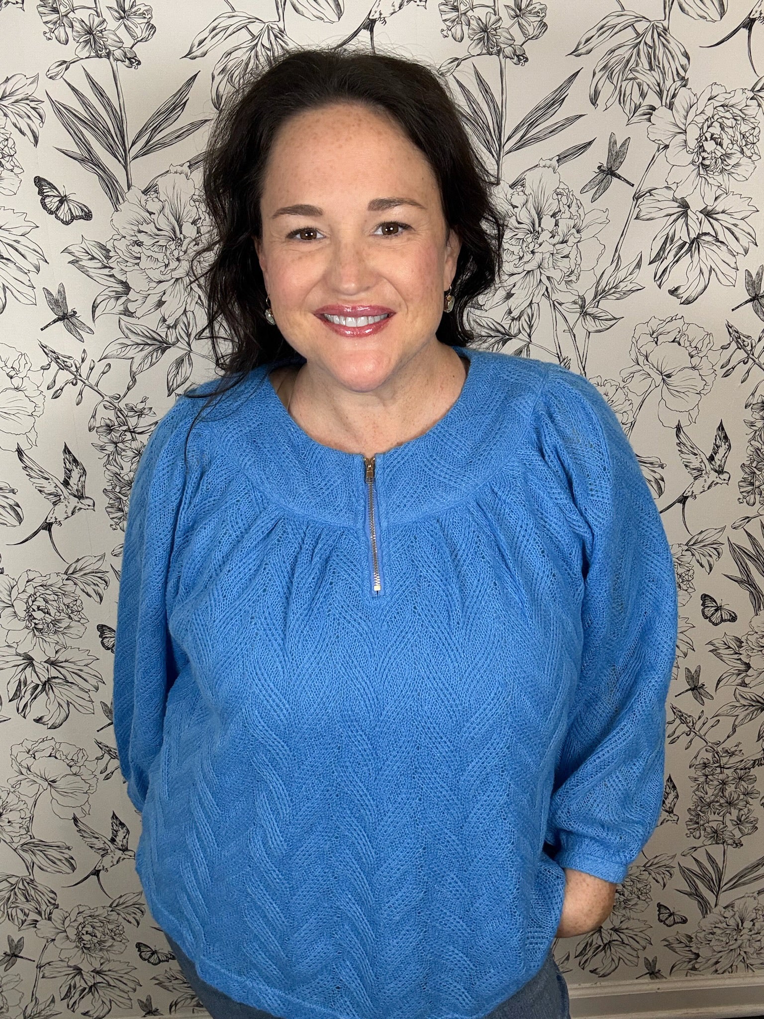 French Blue Knit Blouse VOY