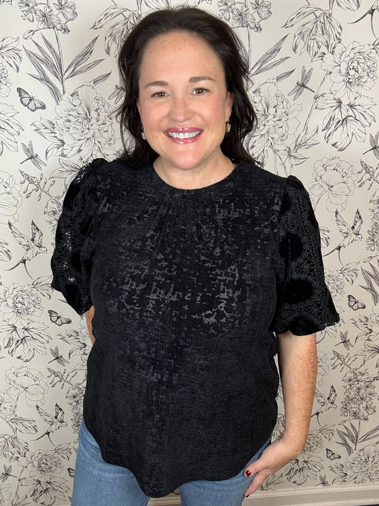 black textured top VOY