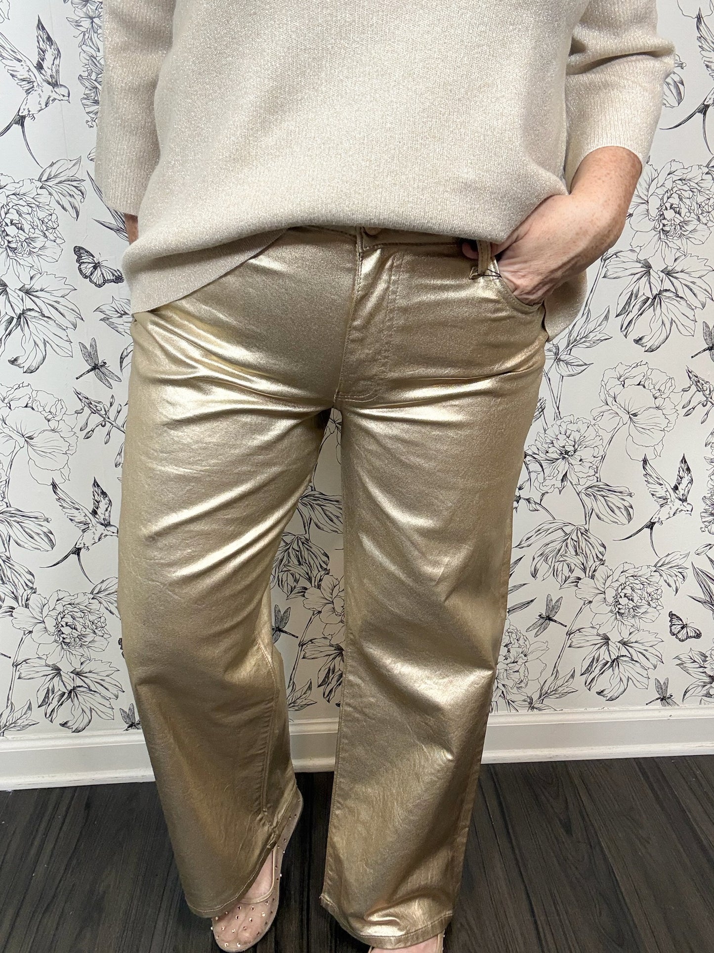 gold coated Charlotte jean KUT FROM THE KLOTH