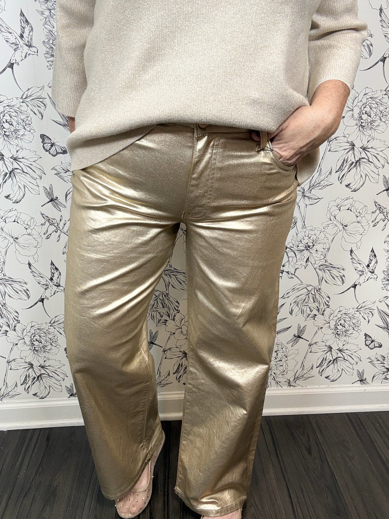 gold coated Charlotte jean KUT FROM THE KLOTH