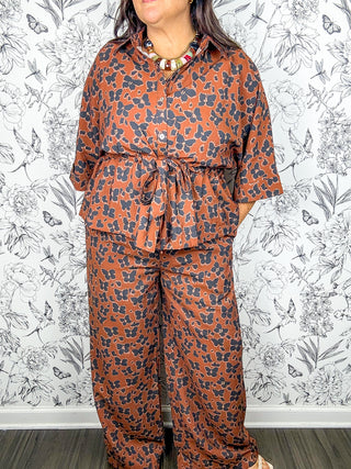 Burnished Butterfly Wide Leg Pants