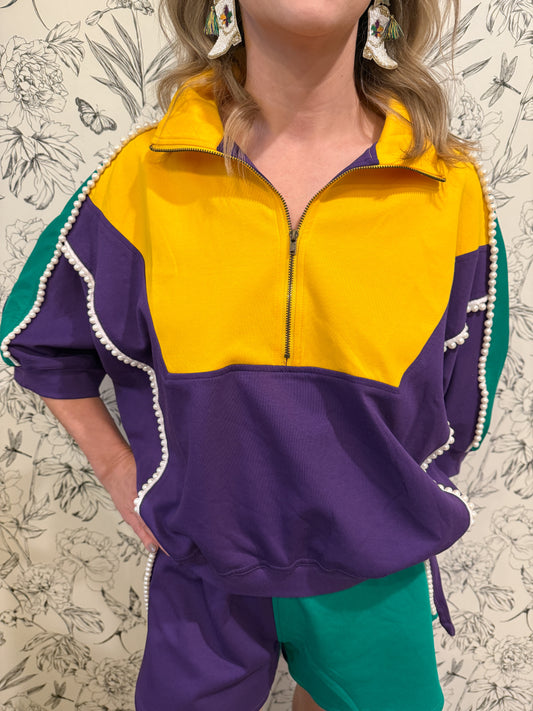 The Endy Mardi Gras Half Zip - Best & Co. Boutique