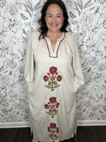 cream floral midi caftan ENTRO