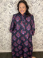 navy purple red block print midi ENTRO