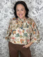 ivory floral blouse with bowtie ENTRO