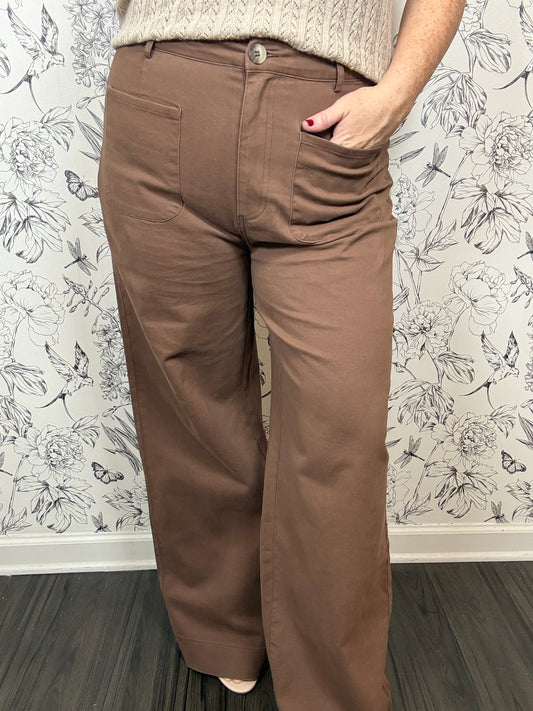 brown high rise pant ENTRO