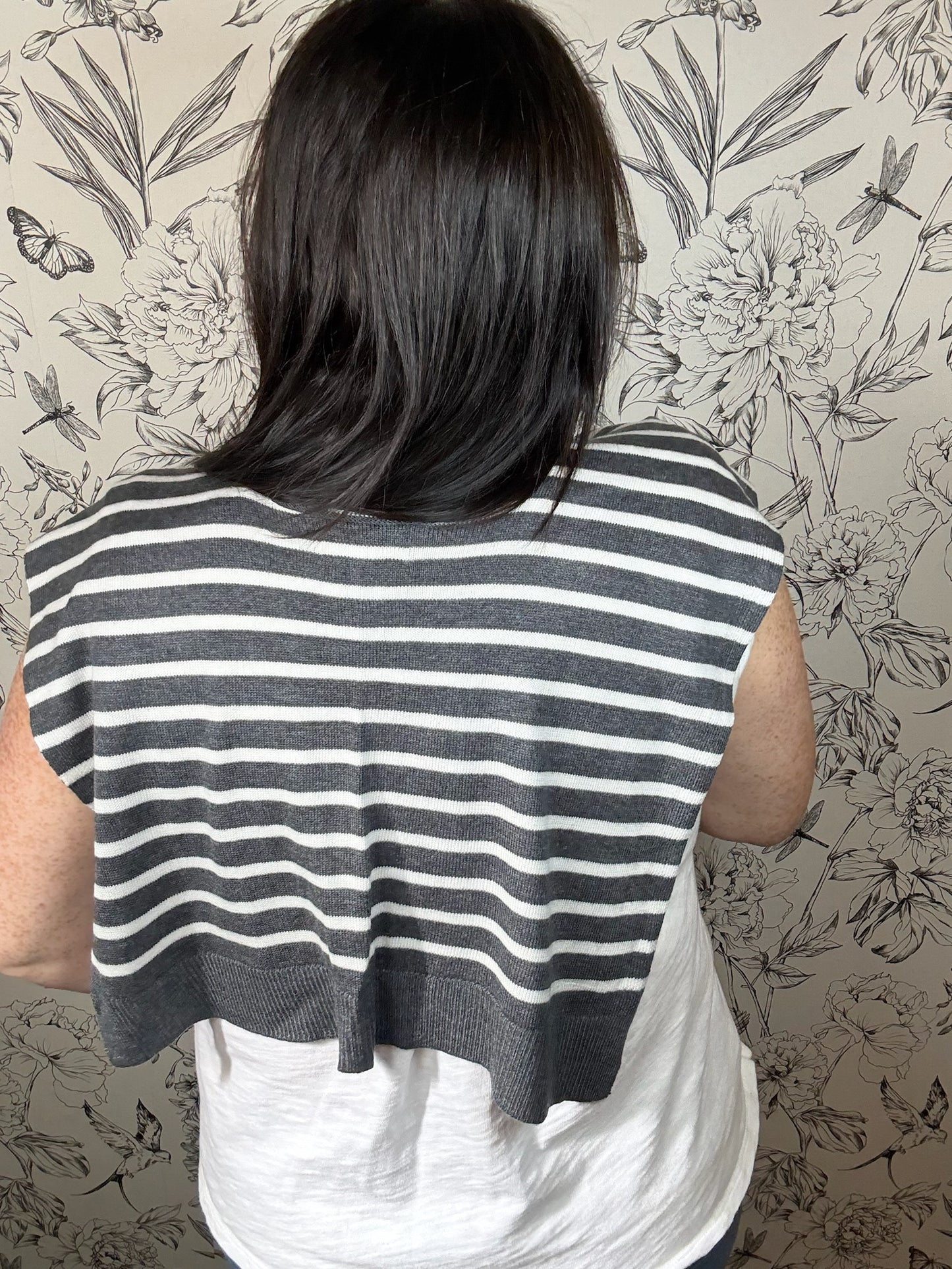 Charcoal Striped Shawl