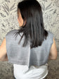 Grey Knit Knotted Shawl