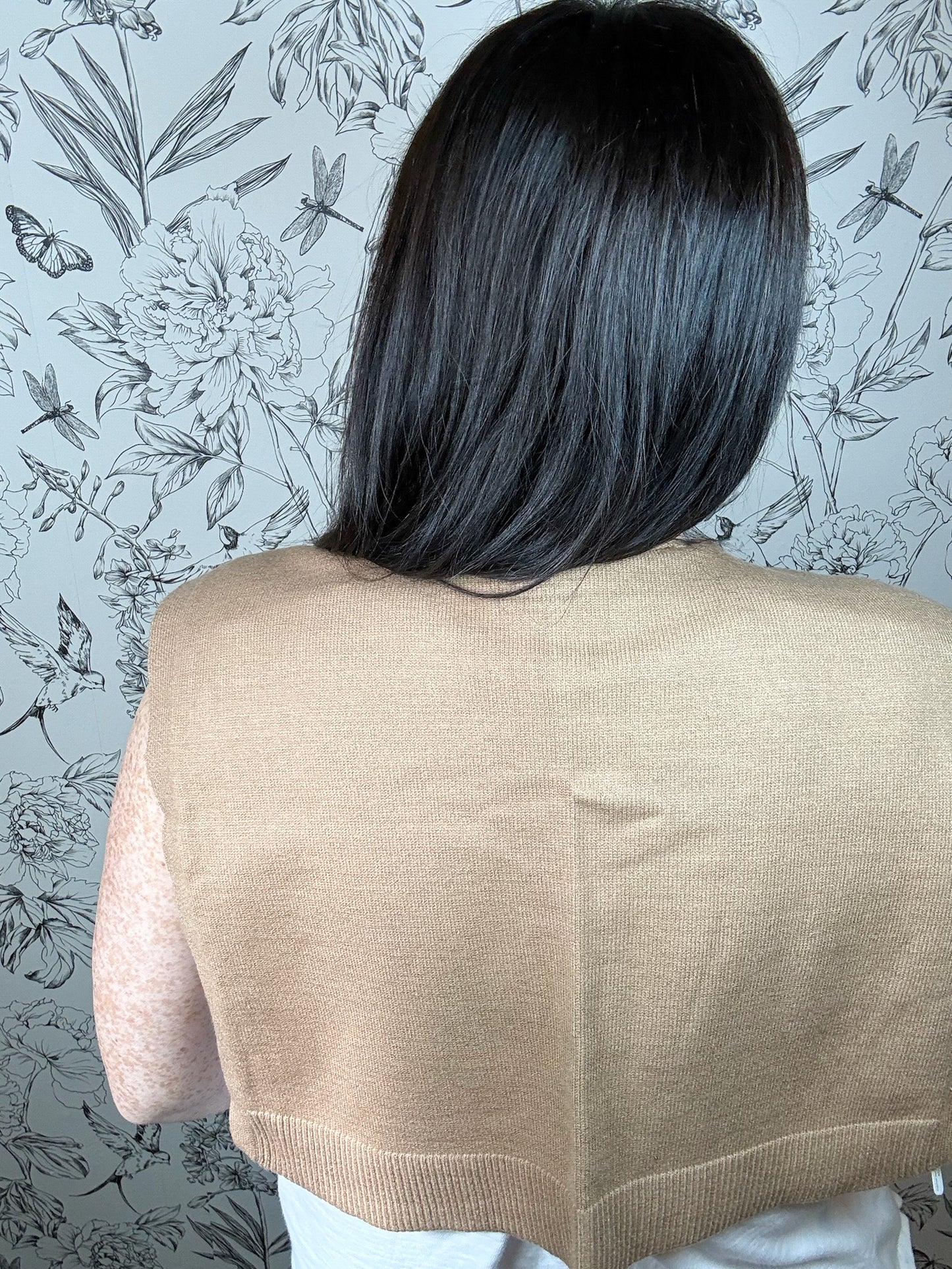 Camel Knit Knotted Shawl