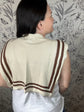 Ivory and Brown Double Stripe Shawl