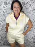 yellow and white gingham short set PAPERMOON GAME DAY