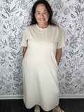 ivory tshirt modal midi dress ELLE GREY