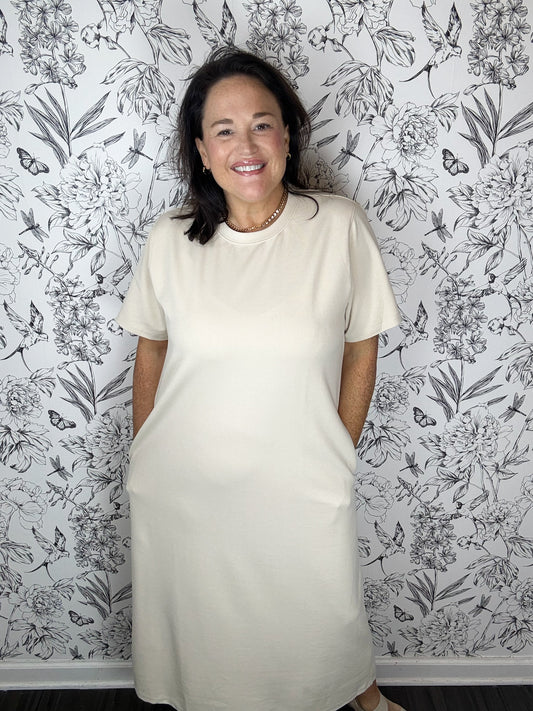 Latte Soft-Knit Lounge Midi Dress