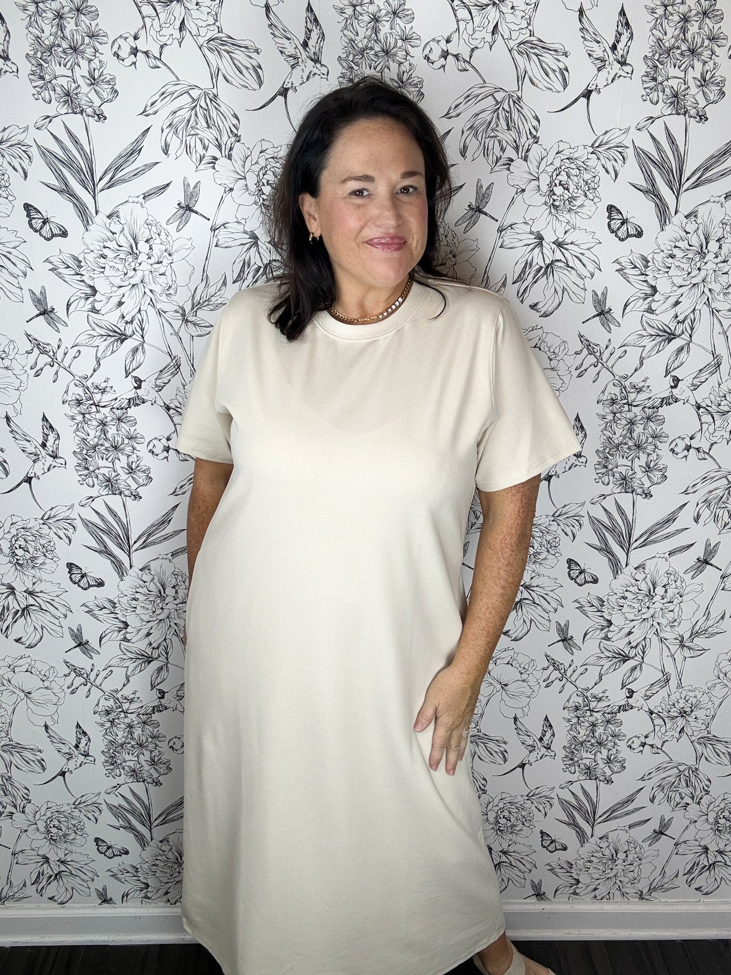 Latte Soft-Knit Lounge Midi Dress