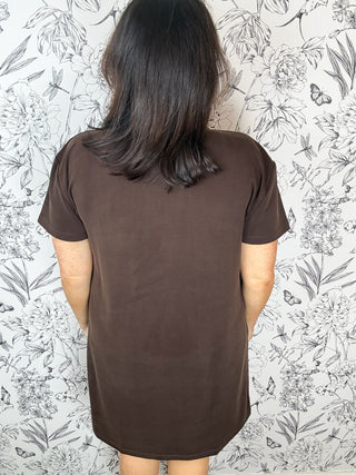 Espresso Ease Pocket Mini Dress