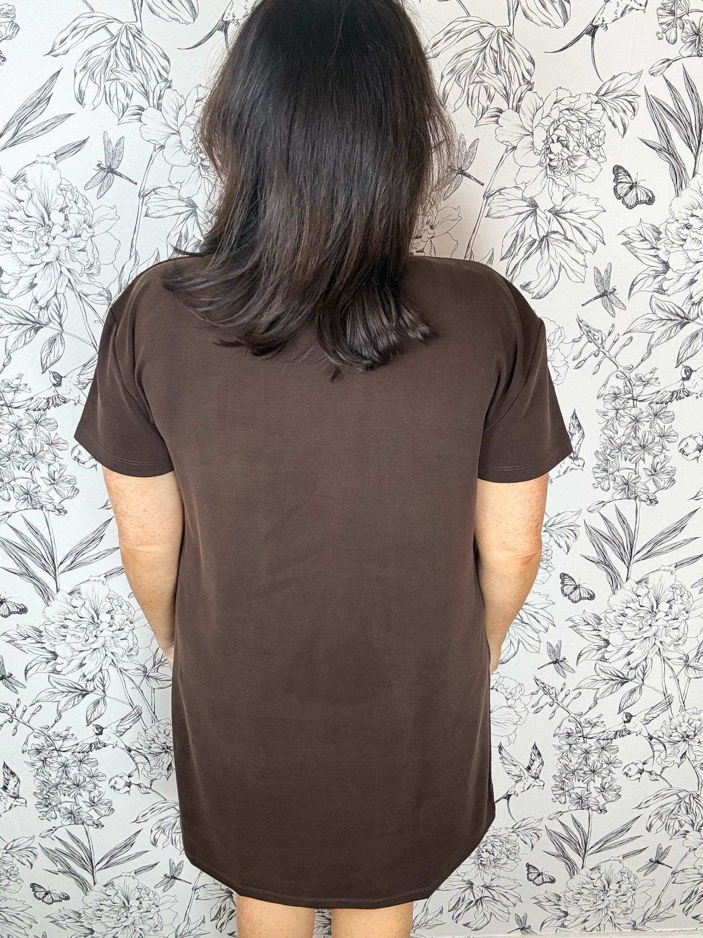 Espresso Ease Pocket Mini Dress