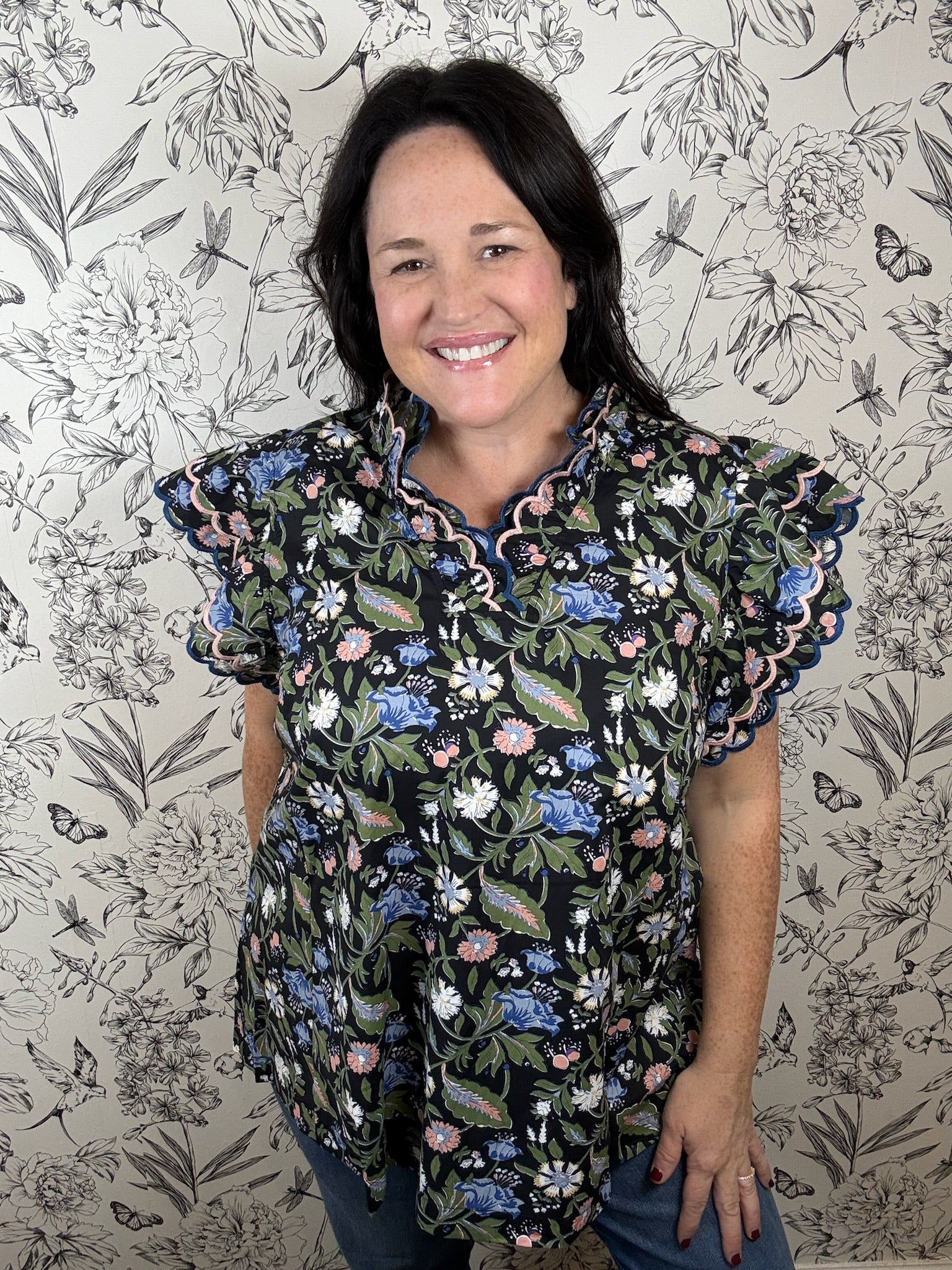 floral print short sleeve CURVY UMGEE
